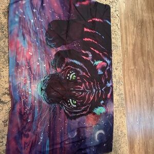 Vibrant Tiger Print Tapestry (Black Light)